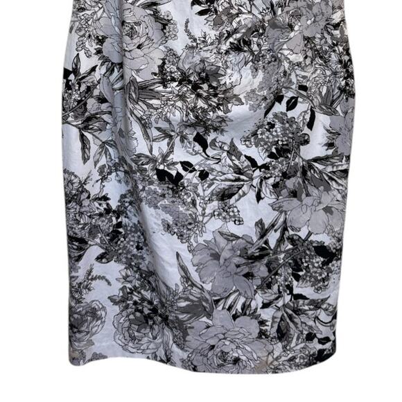 Adrianna Papell Dress Women 14 Black Midi Floral Party Event Plus Size Going Out - Picture 3 of 8